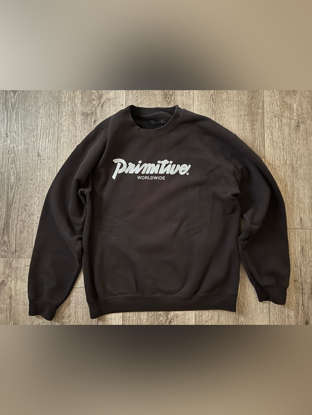 Primitve Black Crewneck with Blue Lettering